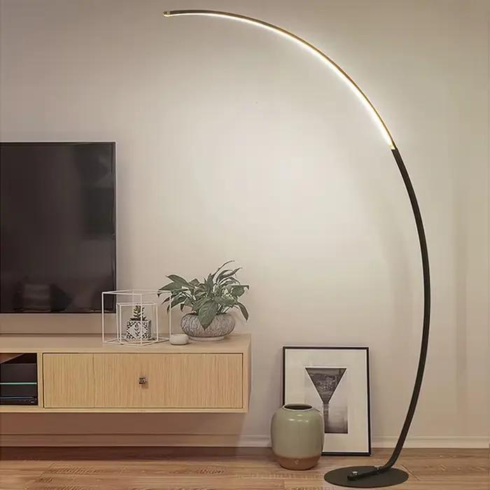 Arc RGB lampadaires noir blanc C à distance lampadaires nordique LED lumière d'angle pour salle à manger salon décor éclairage intérieur