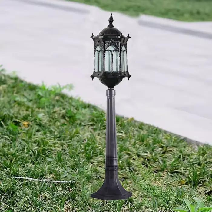 Lampe de jardin antique européenne pour villa, lampadaire de pelouse à haut mât de 80 cm, colonne lumineuse extérieure pour éclairage de jardin