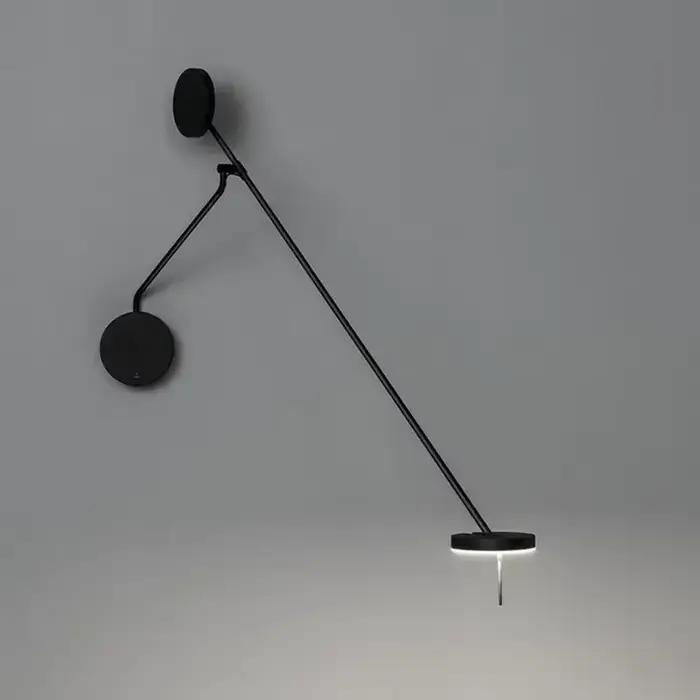 Applique Murale Flexible à Long Poteau, de Couleur Noire, Réglable, pour Chambre à Coucher, Salle d'Étude, Bras Pivotant
