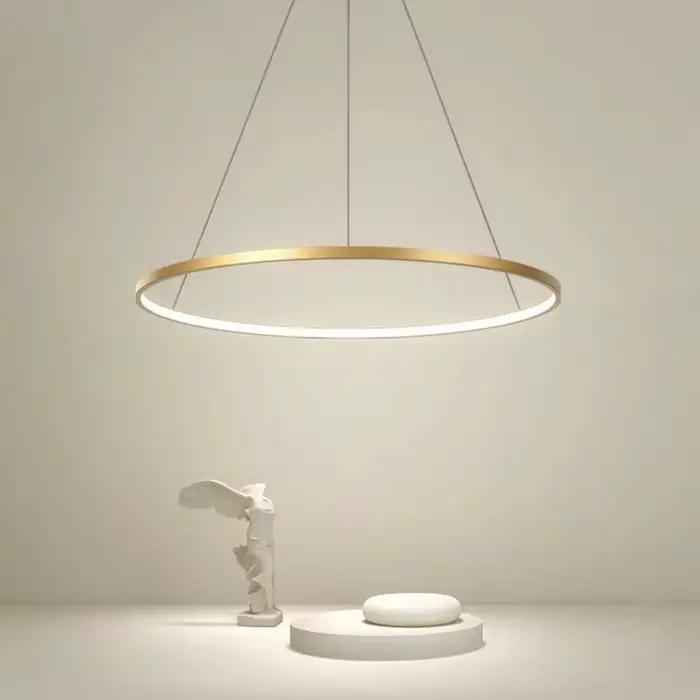 Lampe LED ronde moderne pendentif pour salon Restaurant cuisine noir/blanc LED lustre intérieur maison hôtel décoration lampes