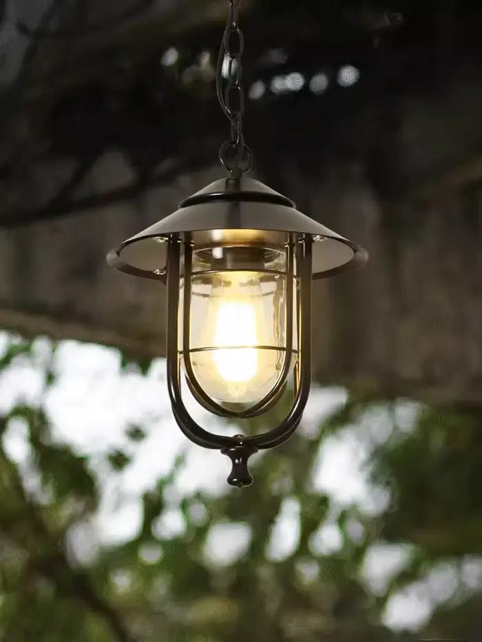 Lustre d'extérieur américain, étanche, simple, pour balcon, jardin, couloir, villa, cour familiale, pavillon