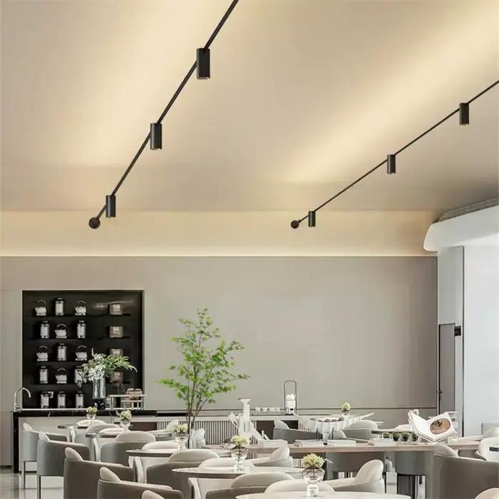 Plafonnier LED moderne et élégant pour la maison, lampe linéaire lumineuse en acier longue et fine pour salon, décoration intérieure, lustre