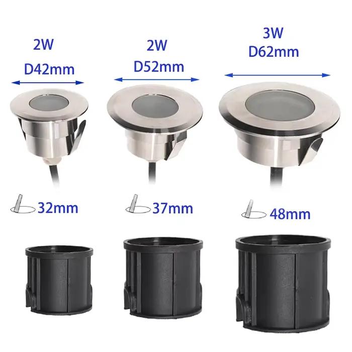 Led étanche 2W 3W lumière souterraine terrasse Spot DC12V 24V Rgb décoration de jardin Dimmable intégré lampadaire IP68