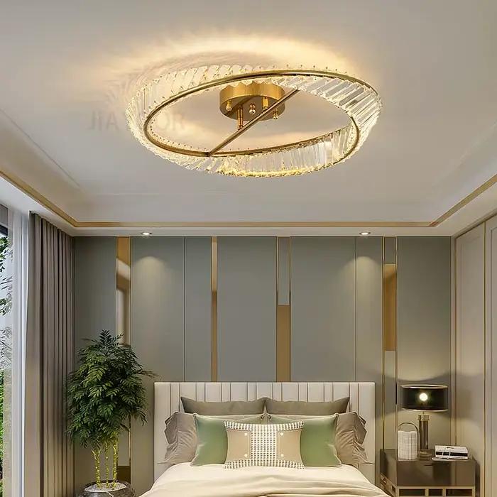 Plafonnier LED en cristal de luxe pour chambre à coucher cuisine salon élégant et lumineux à offrir pour intérieur sophistiqué
