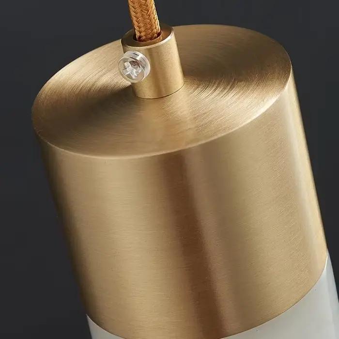 Lampe suspendue moderne en cuivre, style luxe léger, marbre, chevet, chambre à coucher, hôtel, salle à manger, cuisine, pierre, couloir, éclairage suspendu LED
