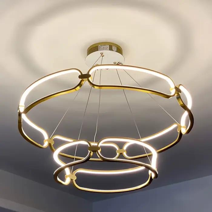 Plafonnier LED rectangulaire minimaliste, design moderne et luxueux, éclairage d'intérieur, luminaire décoratif de plafond, idéal pour un salon, une cuisine, une salle à manger ou un café