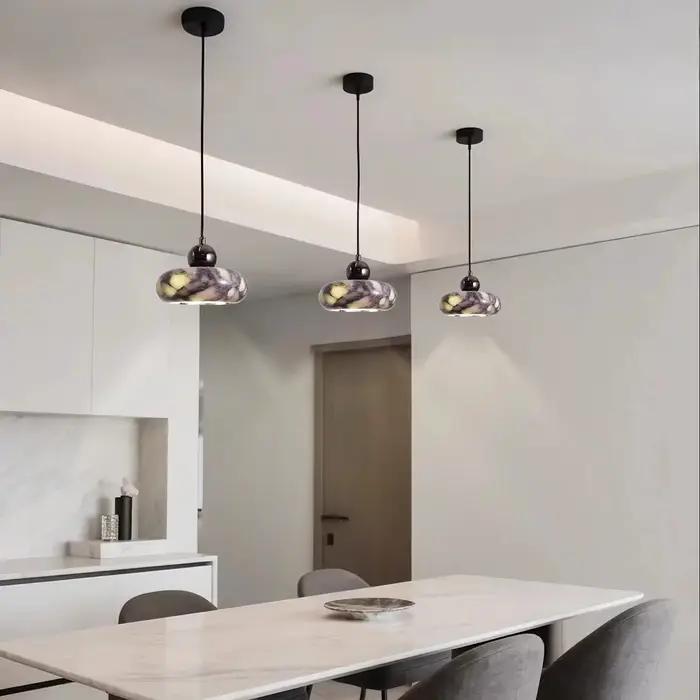 Lampe suspendue LED de style Mid-Century, décoration de salon, couloir, marbre, éclairage domestique, luminaires suspendus modernes nordiques, Lampen