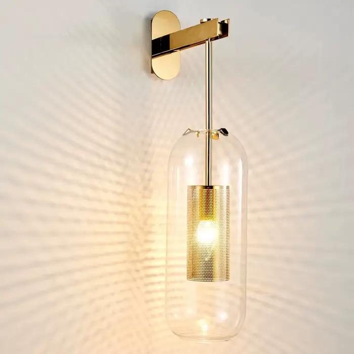 Applique murale moderne luminaire verre chevet hôtel salle de bain fond lampe couloir Luminaire décoration de la maison éclairage or