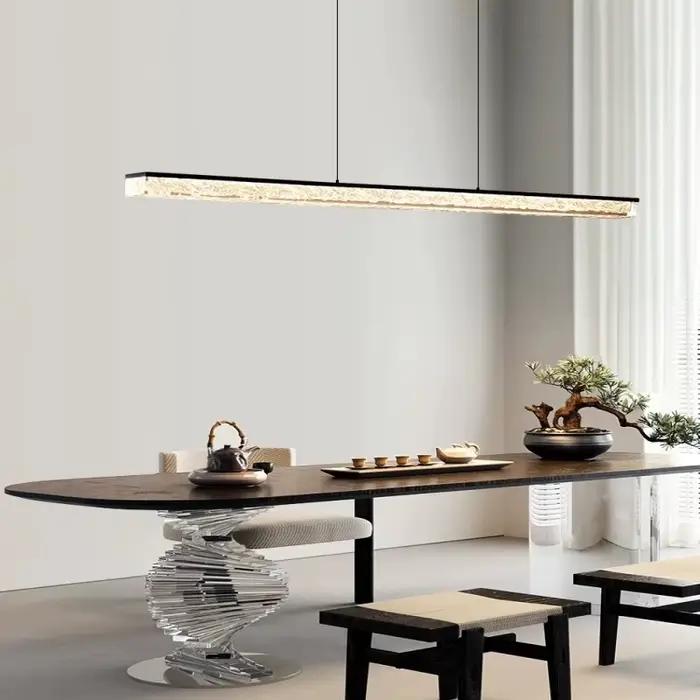 Lampe suspendue linéaire minimaliste italienne, design moderne, longue bande lumineuse haut de gamme pour table à manger, bar, cuisine, décoration de la maison.