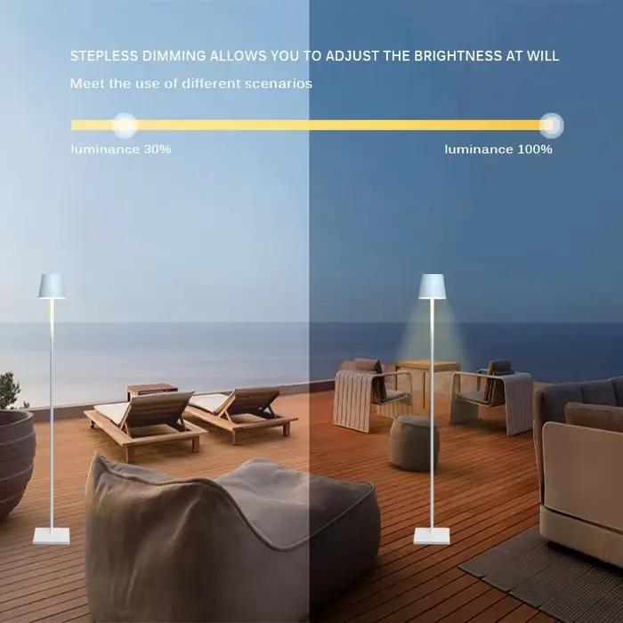 Lampe de sol LED portable pour la maison, en aluminium, étanche IP54, sans fil, avec cordon USB, pour salle à manger, hôtel, éclairage décoratif, économie d'énergie