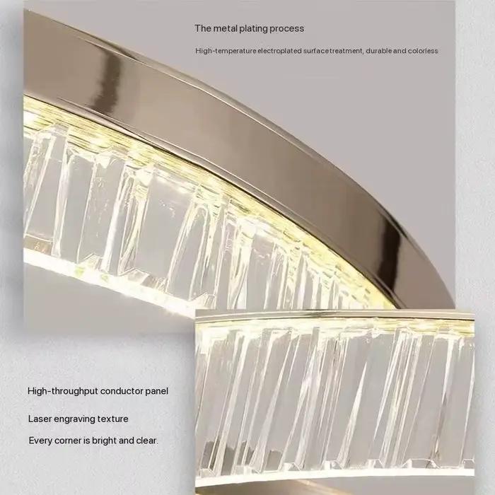 Style de luxe moderne Led lustre pour salon chambre salle à manger or pâle Lustre lampe anneau rond Design pendentif