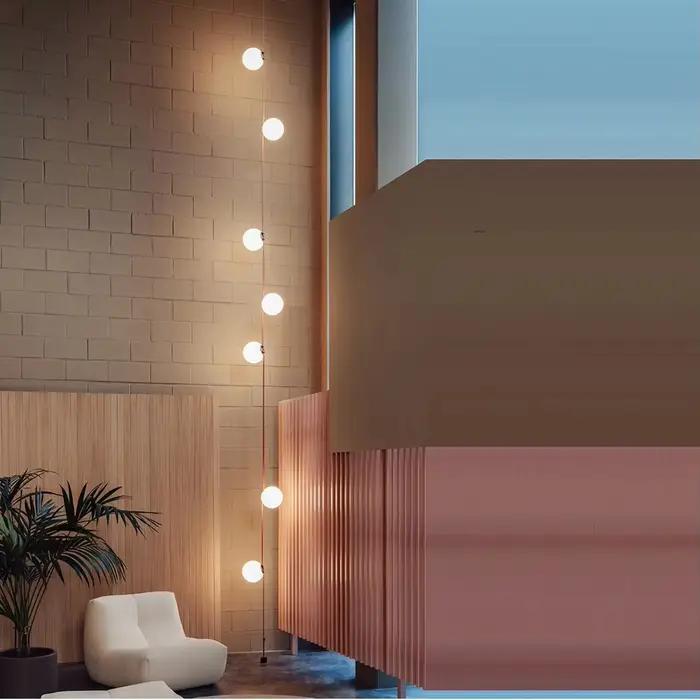 Lustre créatif italien moderne 2025 nouveau Design lustre boule de verre magique salon hôtel modèle chambre escalier éclairage