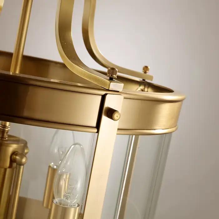 Lampe suspendue en cuivre de luxe, lustre classique européen, éclairage LED suspendu pour chambre à coucher, salon, salle à manger, îlot de cuisine