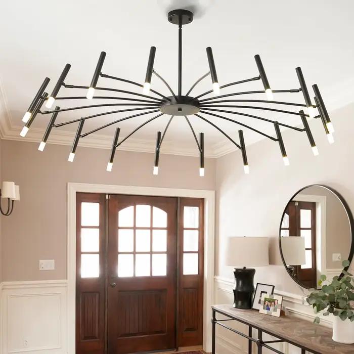 Lustre moderne de grande taille pour salon, éclairage LED 6/12/15/18/24, lustres de plafond blanc/noir, lampes nordiques pour chambre à coucher et salle à manger