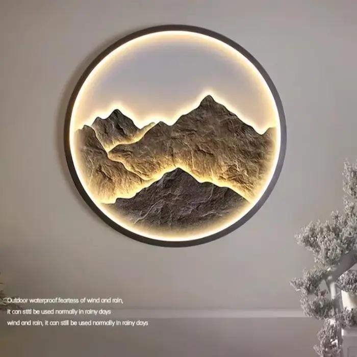 Applique murale moderne de luxe, étanche pour extérieur, style chinois Zen, pour porche, salon, lampe paysagère, applique murale décorative