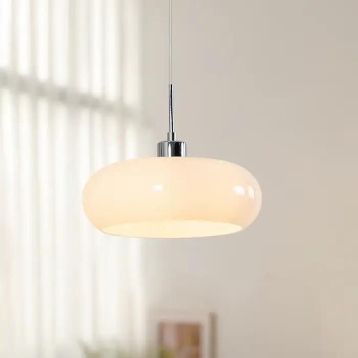 Lustre de Style Bauhaus pour Restaurant, chambre nordique, salon, lampe chaude, suspension, couloir, allée, lustre en verre