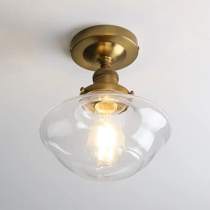 Plafonnier encastré en verre permanent, éclairage de plafond rustique moderne pour couloir cuisine bar foyer loft salon chambre