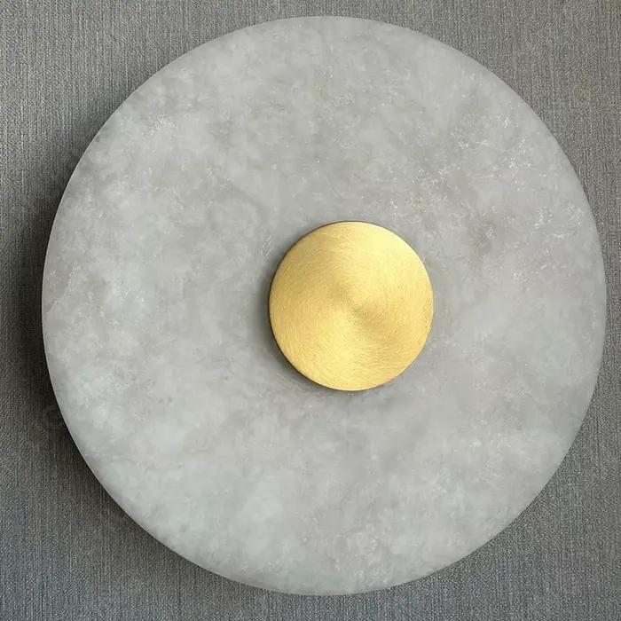 Applique murale en marbre naturel espagnol, luminaire décoratif d'intérieur, idéal pour un salon, une fond de télévision, un luxe, tout en cuivre, une chambre à coucher ou une chambre à coucher
