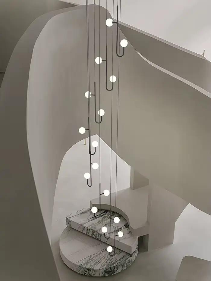 Moderne Tournant Escalier Lustre Design Plafonnier LED Lustre Convient pour L'éclairage De Plafond Suspendus Créatifs Pendentif