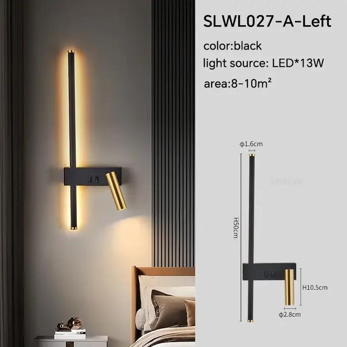 Applique murale LED moderne réglable pour chambre à coucher, chevet, salon, canapé, lampe murale de