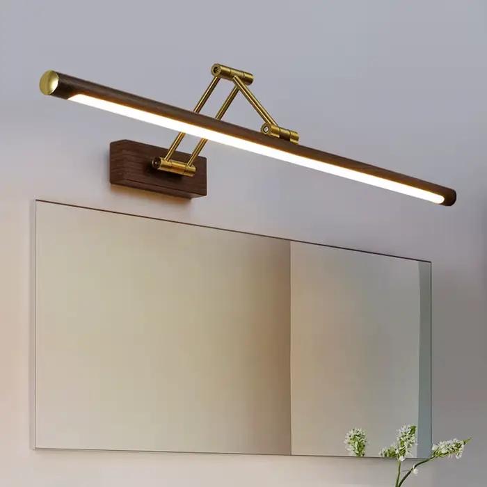 Miroir de lavabo de salle de bains, lampe frontale rétractable, chambre à coucher, bande droite simple, décoration de salle, lumière avant de miroir, éclairage quotidien