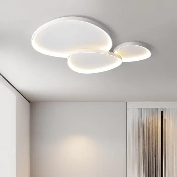 Plafonnier LED moderne pour salon, chambre, cuisine, salle à manger, lustre de plafond, lumière intérieure ultra-mince noire et blanche