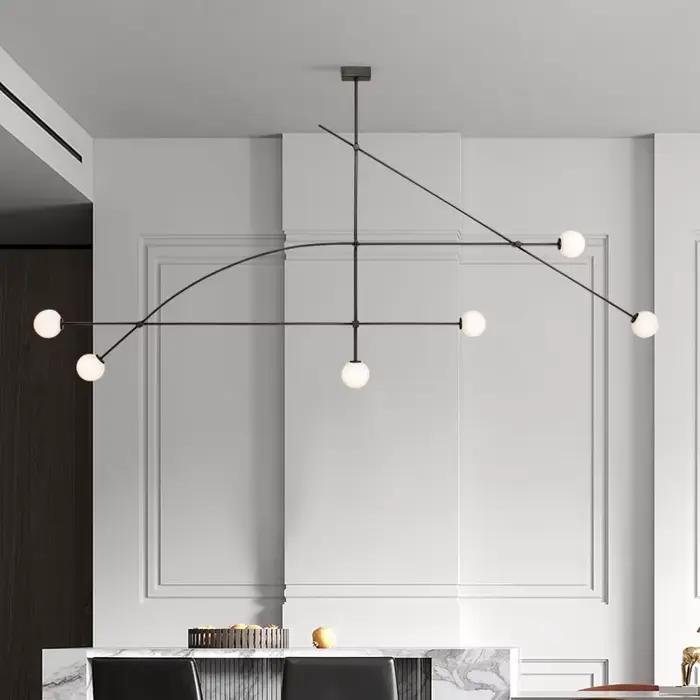 Plafonnier suspendu noir moderne avec verre dépoli pour salon chambre à coucher restaurant design contemporain luminaires装饰性吊灯现代黑色设计适用于客厅卧室餐厅