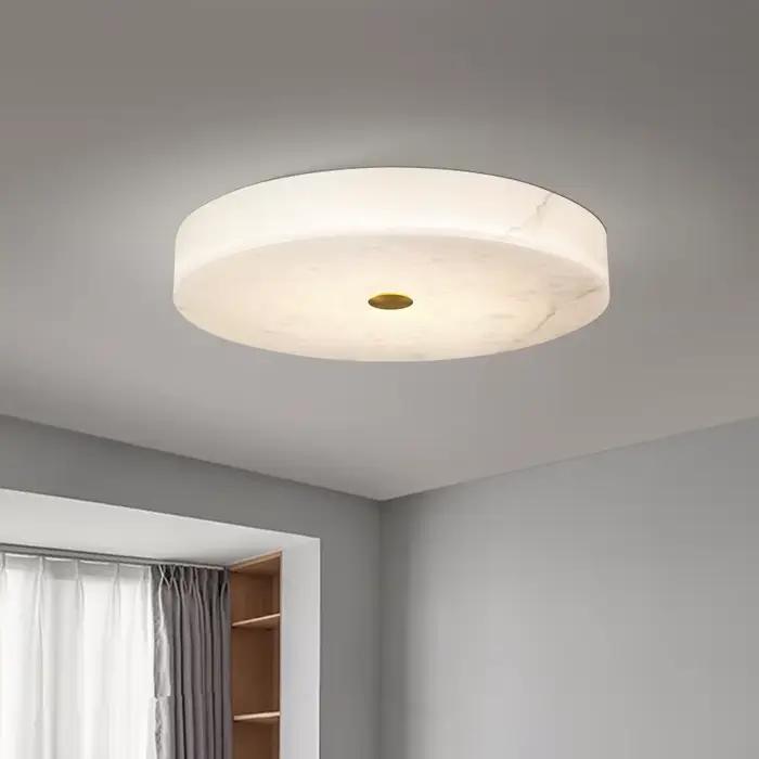 Plafonnier Circulaire en Marbre de Style Nordique de 30cm, Luminaire de Luxe pour Chambre à Coucher, Salon, délégations, Couloir