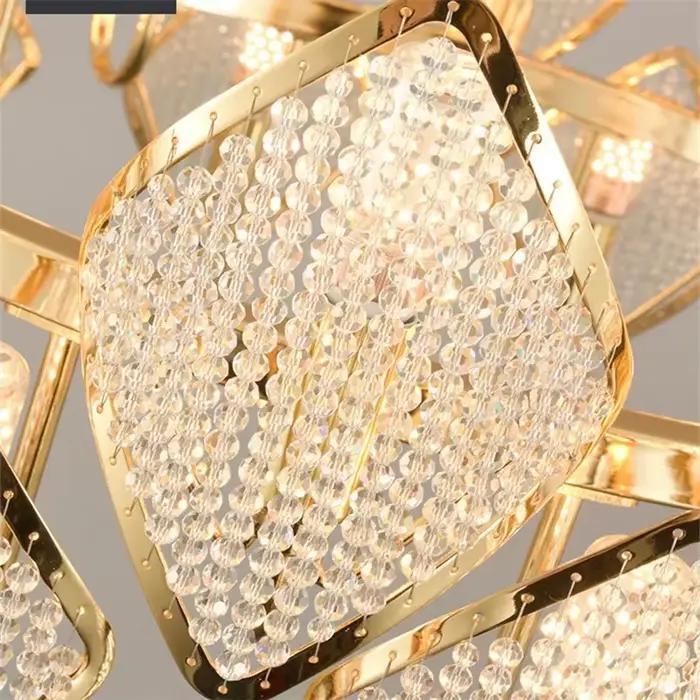 Plafonnier LED suspendu en cristal au design moderne, éclairage d'intérieur, luminaire décoratif de plafond, idéal pour un salon, une cuisine ou un restaurant, nouveau modèle