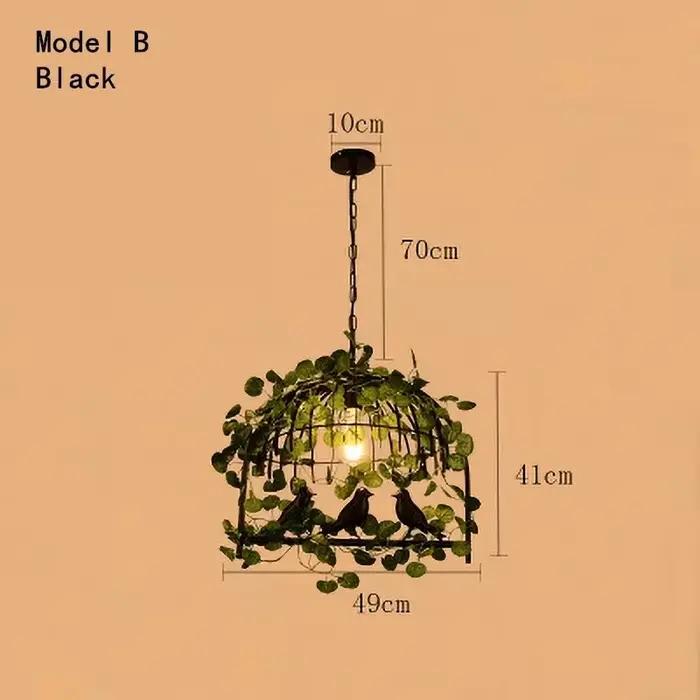 Lustre en forme de cage à oiseaux de style industriel SHIYAN, lampes LED en fer forgé pour restauran