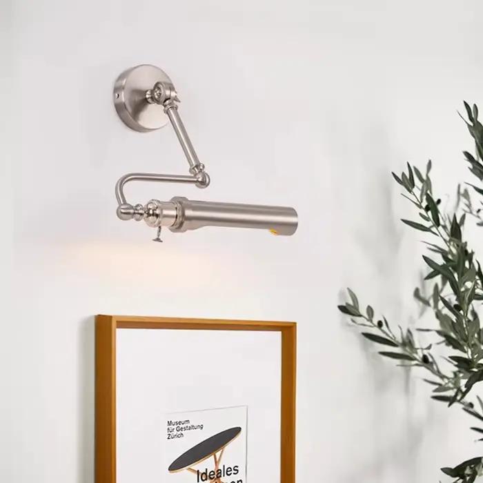 Applique murale LED pliable à bras articulé, style industriel rétro, pour éclairage de tableau décoratif, couloir et entrée