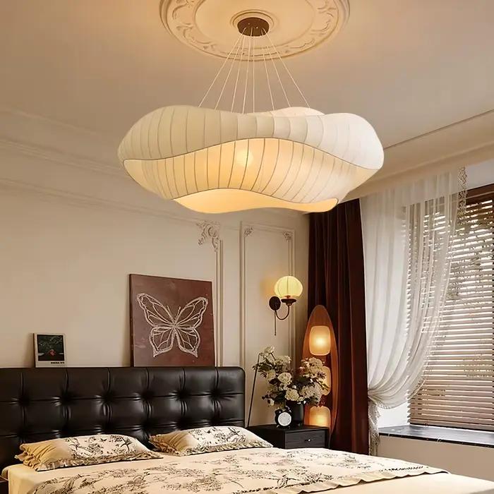 Lustre Led de Style médiéval français, décoration de la maison, chambres principales et d'amis, Restaurants, hôtels, luminaires en tissu