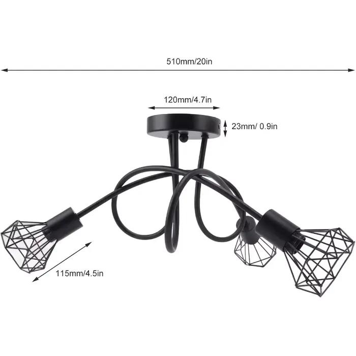 Lustre en métal plafonnier moderne minimaliste éclairage suspendu abat-jour en forme de Cage E14/E27