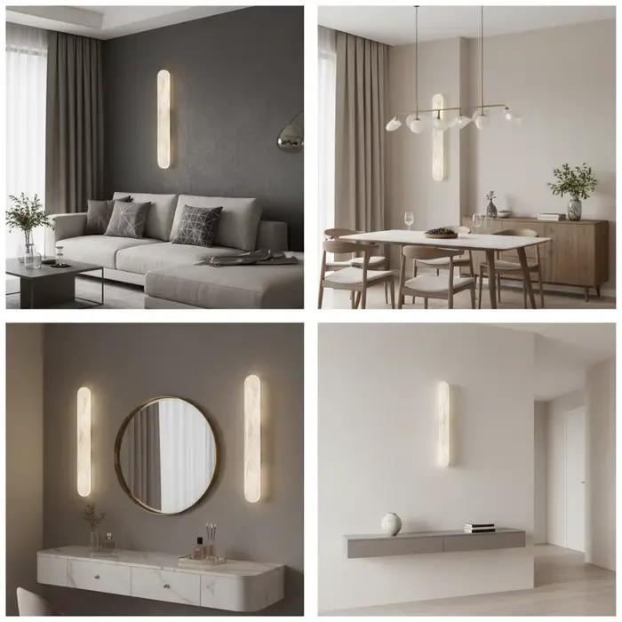 Applique murale en laiton massif et marbre naturel pour éclairage de chambre à coucher et décoration de salon moderne élégante à offrir pour femme occasions spéciales