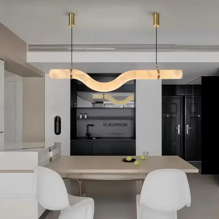 Lustre suspendu personnalisé imitation marbre pour salon, chambre à coucher, salle à manger, décoration de plafond, luminaire d'intérieur