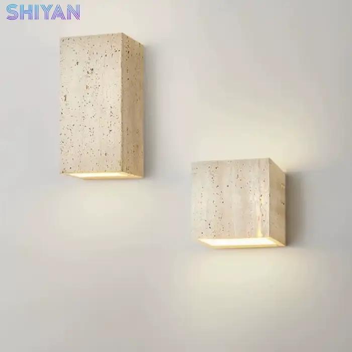 Applique murale LED étanche en pierre travertin, éclairage d'intérieur et d'extérieur pour salon, chambre à coucher, escaliers, couloir, allée, éclairage créatif