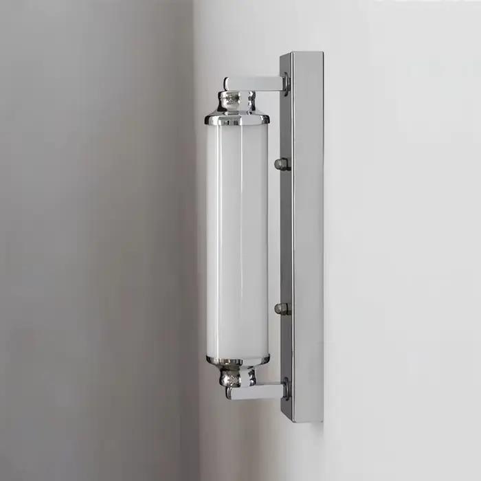Lampe murale Bauhaus, style moderne minimaliste, lampes de chambre à coucher, éclairage de vanité pour salle de bain et décoration de chambre de style mid-century, couleur chrome