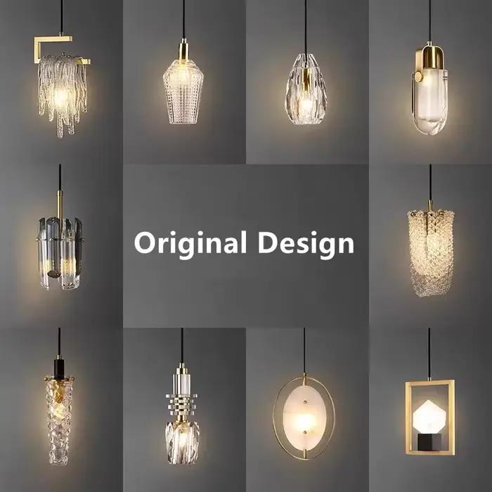 Plafonnier LED suspendu composé de plusieurs styles, design moderne, éclairage d'intérieur, luminaire décoratif de plafond, idéal pour une chambre à coucher ou une table de chevet