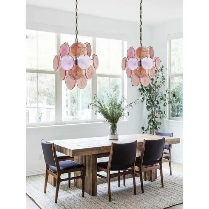 Le lustre en verre de Murano français convient à la décoration du salon, de la salle à manger, de la chambre à coucher et d'autres pièces pour l'éclairage intérieur