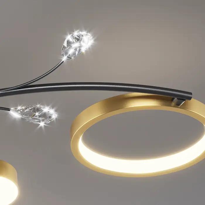 Lustre de Plafond Luxe Cristal Design Moderne Intensité Variable Pour Salon Chambre Bureau Hôtel Occasions Spéciales