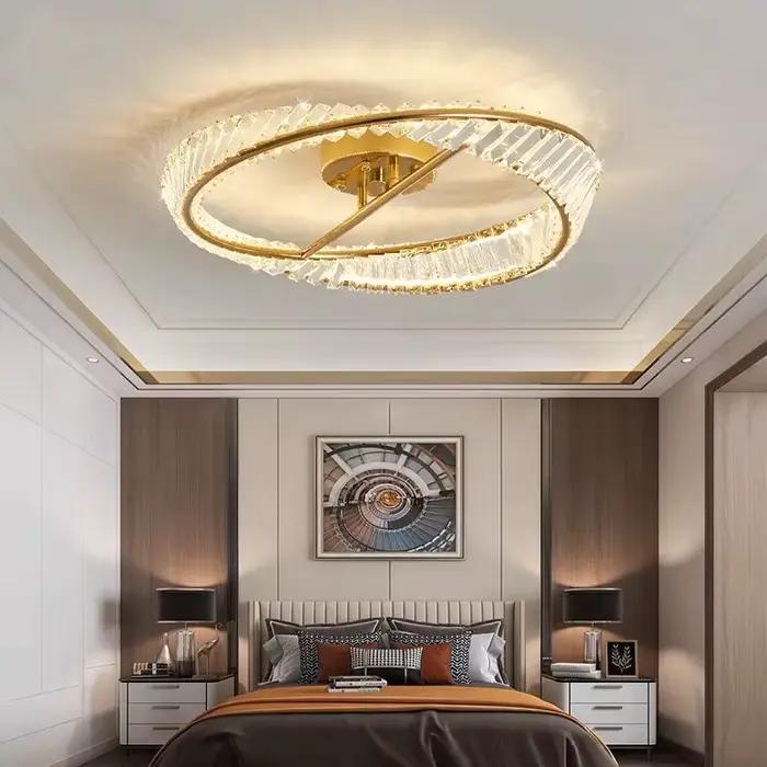 Luminaires de plafond de luxe 2026, lampes à LED modernes en cristal pour chambre à coucher, lustres pour salon, luminaires d'intérieur