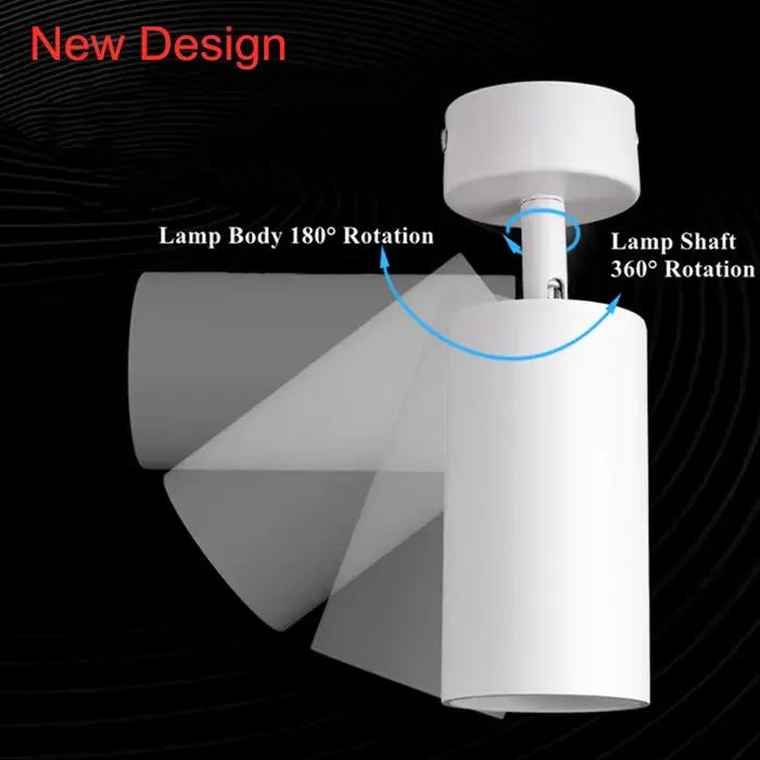 Spot lumineux LED GU10 pour le plafond, éclairage d'intérieur, résistant à 360 °, surface rotative, luminaire décoratif, idéal pour un foyer ou une chambre à coucher, AC 110/220V