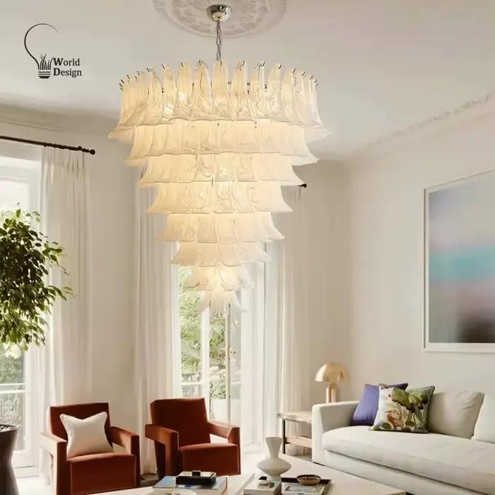Lustres en verre de Murano français pour salle à manger, chambre à coucher, lampes suspendues rétro en verre vert pour hall, îlot de cuisine, bar