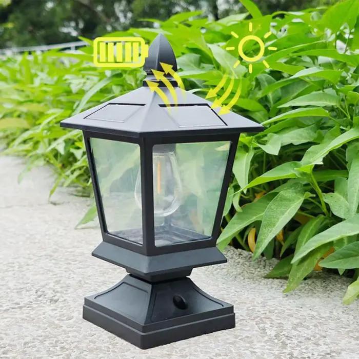 Lampes solaires étanches pour villas, lampes de poteau pour cour, lampes de poteau extérieures rurales, ampoules LED, éclairage