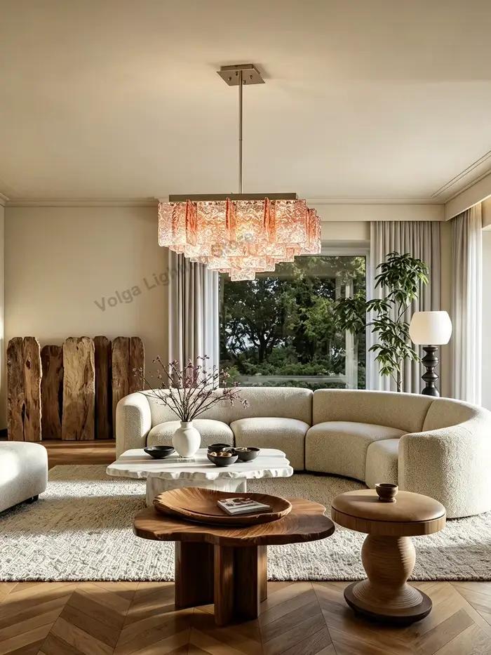 Lustre en verre au design élégant et créatif pour salon, éclairage dimmable, lampes suspendues de luxe pour salle à manger, lampes chromées