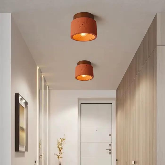 Rétro-style pierre maison luminaires thème hôtel chambre atmosphère plafonnier couloir hall d'entrée balcon LED éclairage