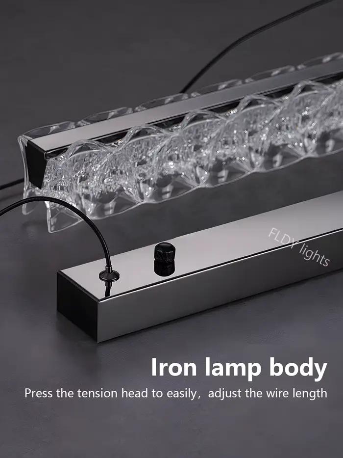 Îlot moderne table à manger lampes suspendues lumière italienne luxe longue bande salle à manger île bar lustre cuisine suspension