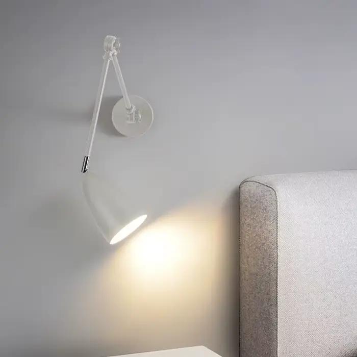 Applique murale LED moderne à bras long, réglable, pour chambre, bureau, salon, éclairage d'ambiance nordique pour la maison