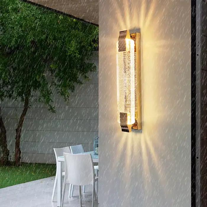 Villa extérieure cour lumière luxe bulle cristal salon applique chambre lampe de chevet étanche extérieur balcon lumière