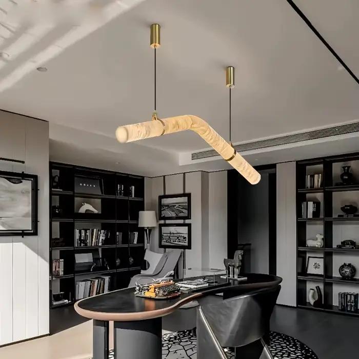 Lustre suspendu personnalisé imitation marbre pour salon, chambre à coucher, salle à manger, décoration de plafond, luminaire d'intérieur